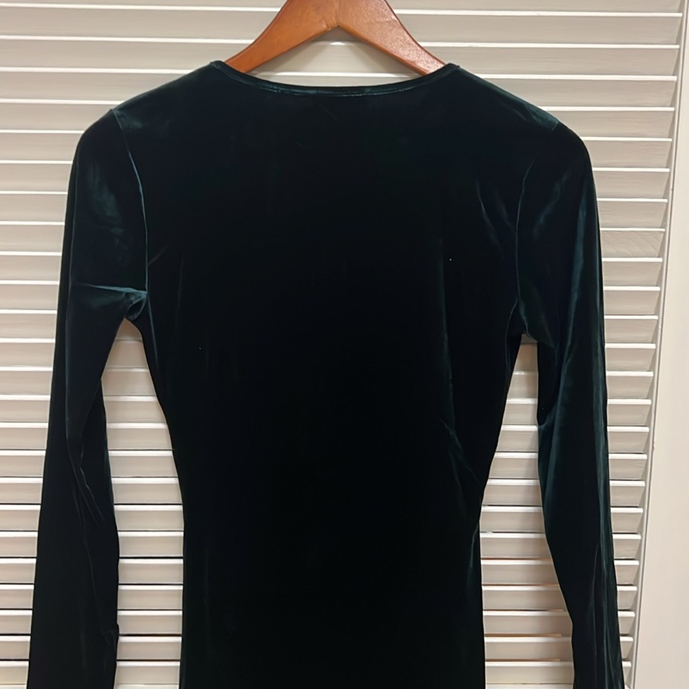 Huhot Velvet Cocktail Dress in Deep Green, Size Small, EUC - Picture 10 of 17